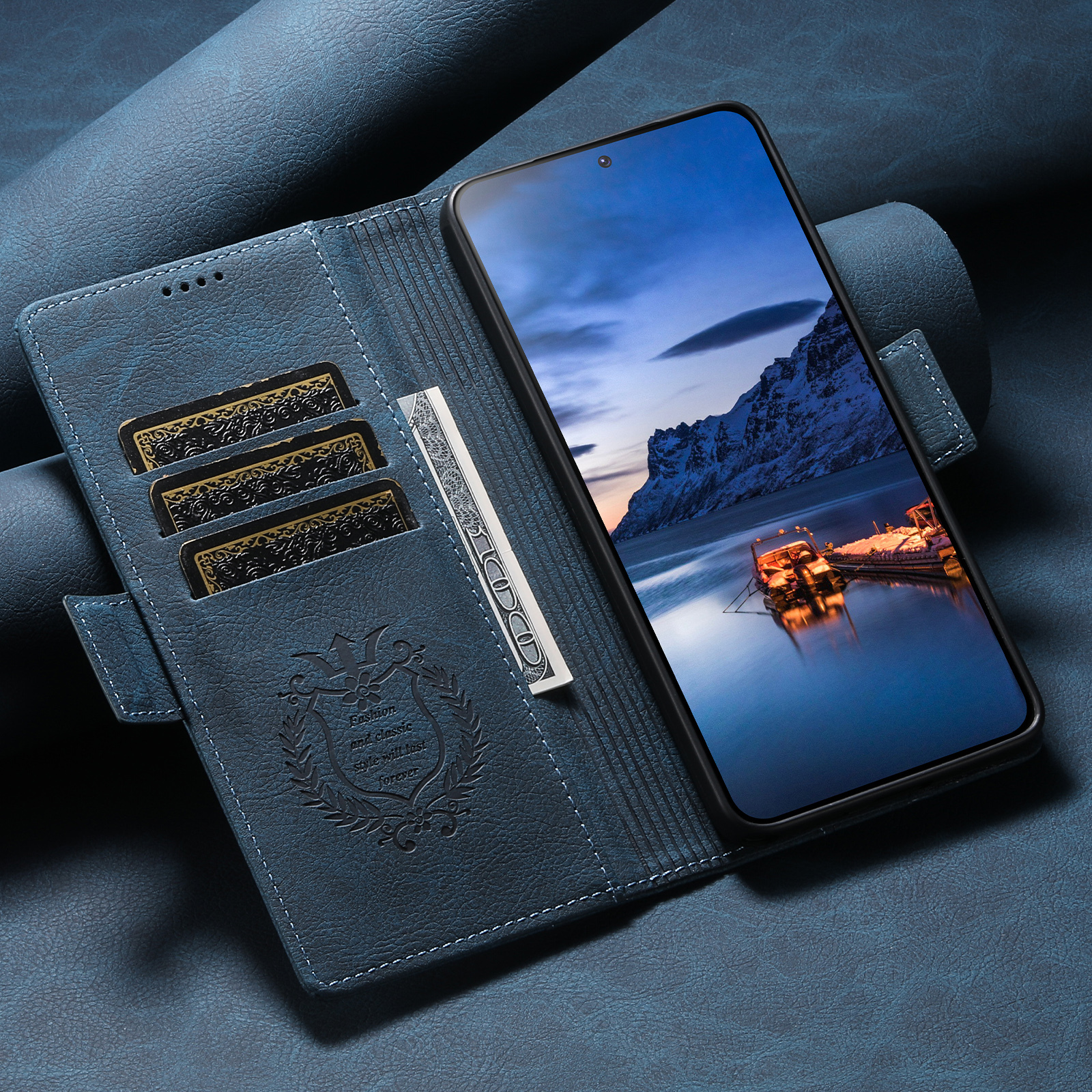 SUTENI J07 Wireless Charging Faux Leather Card Holder Stand Wallet Magnetic Button Flip Cover Phone Case For Samsung Galaxy S26 Ultra S25 S24 S23 S22