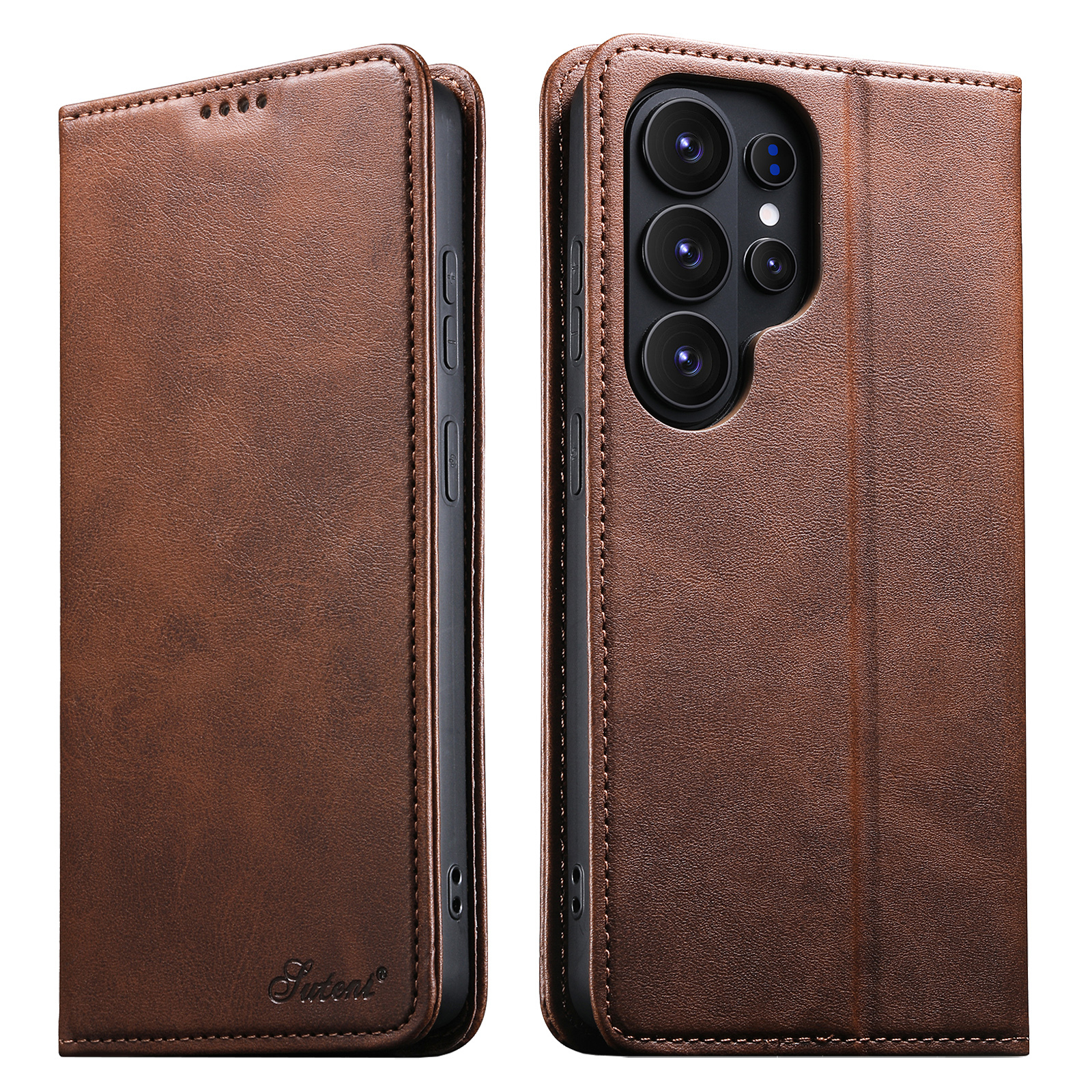 SUTENI J01 Faux Leather Card Holder Stand Wallet Magnet Flip Cover Phone Case For Samsung Galaxy S26 Ultra S25 Plus S24 S23 S22 Note20