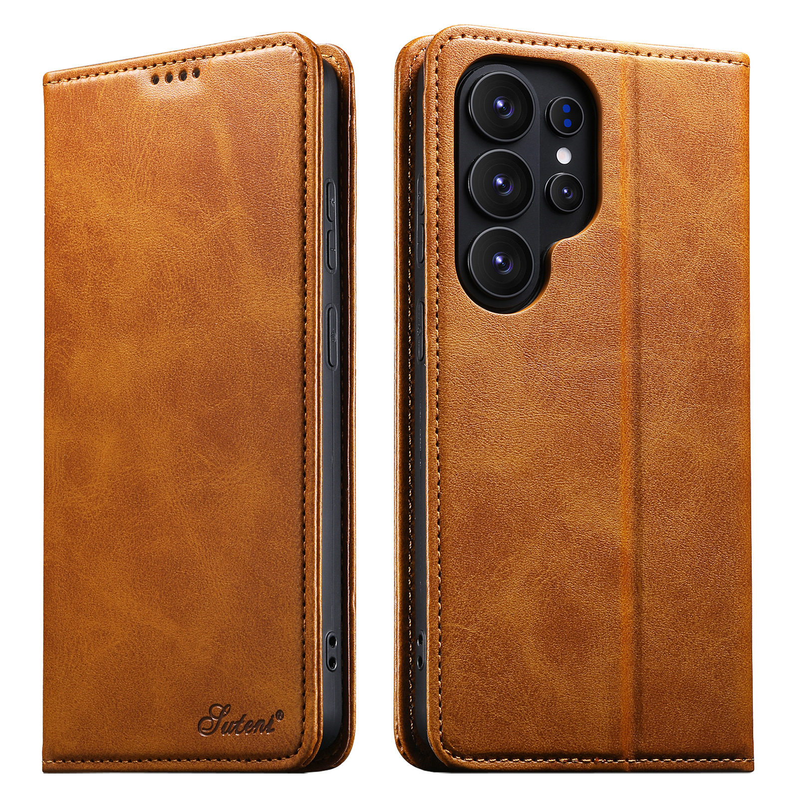SUTENI J01 Faux Leather Card Holder Stand Wallet Magnet Flip Cover Phone Case For Samsung Galaxy S26 Ultra S25 Plus S24 S23 S22 Note20
