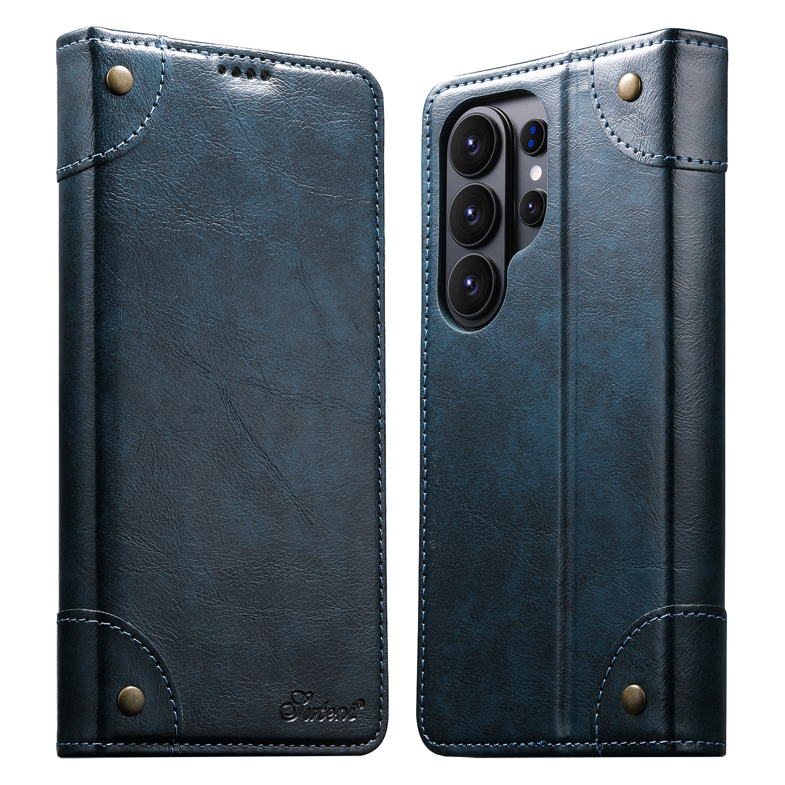 SUTENI BLK Phone Case Faux Leather Card Holder Stand Wallet Magnet Flip Cover For Samsung Galaxy S26 Ultra S25 Plus S24 S23 S22 Note20