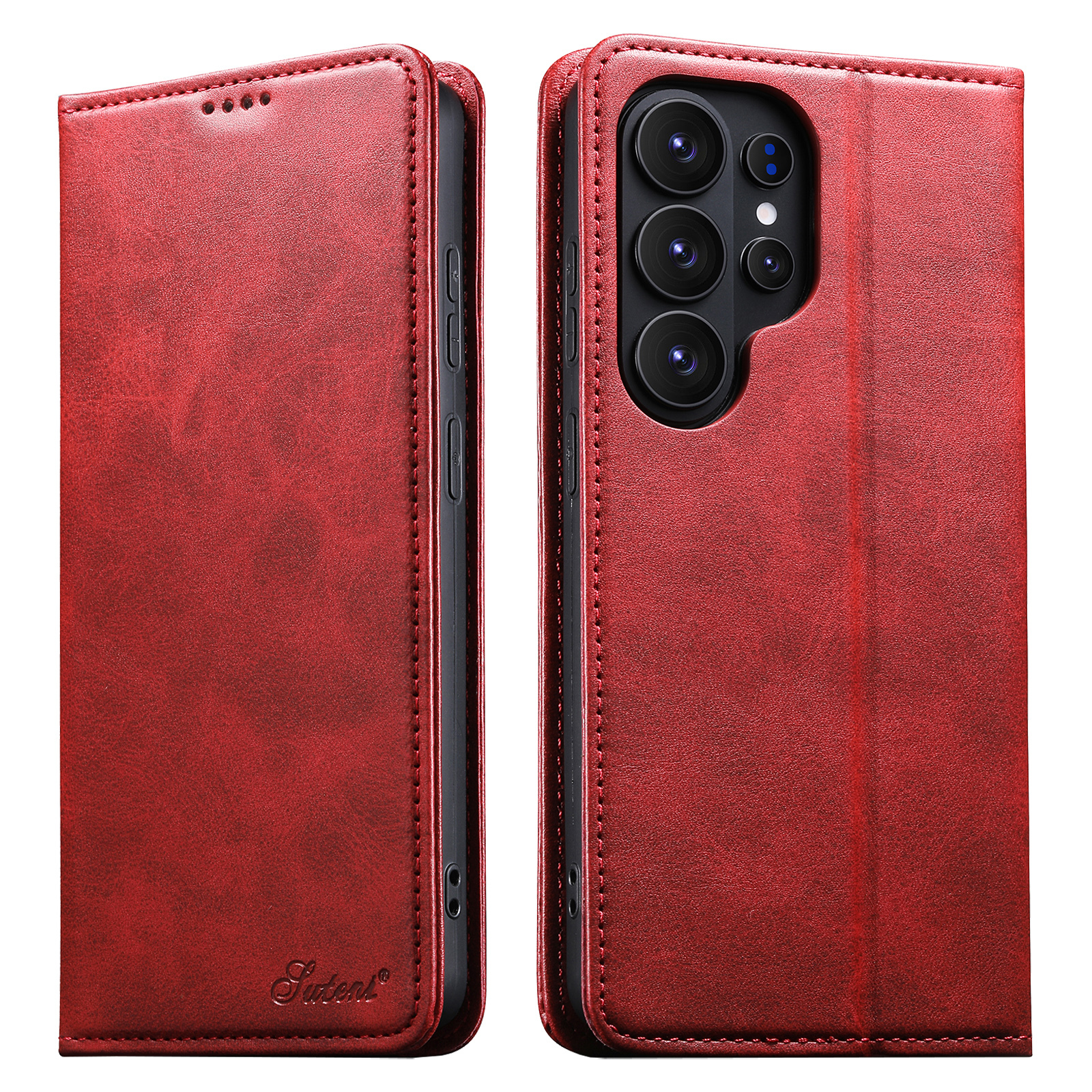 SUTENI J01 Faux Leather Card Holder Stand Wallet Magnet Flip Cover Phone Case For Samsung Galaxy S26 Ultra S25 Plus S24 S23 S22 Note20