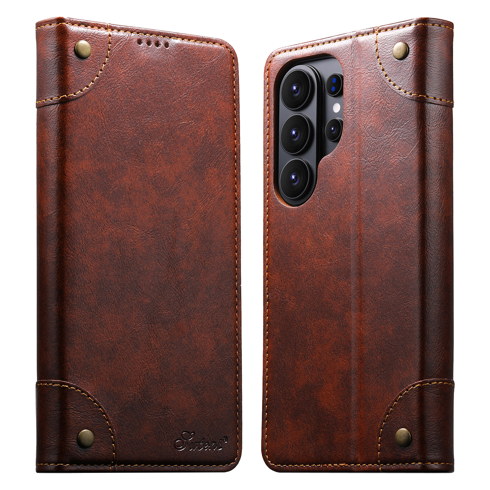 SUTENI BLK Phone Case Faux Leather Card Holder Stand Wallet Magnet Flip Cover For Samsung Galaxy S26 Ultra S25 Plus S24 S23 S22 Note20
