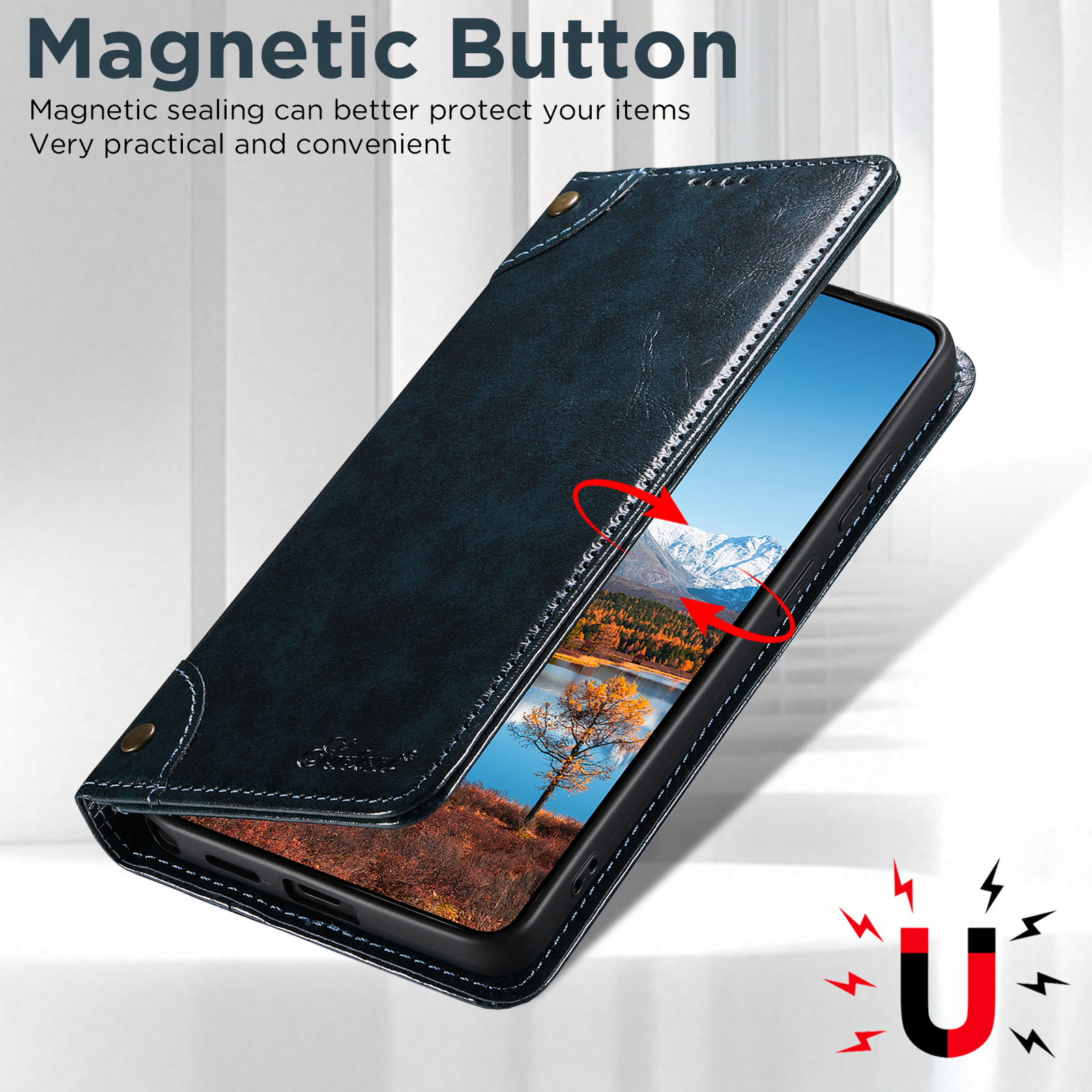 SUTENI BLK Phone Case Faux Leather Card Holder Stand Wallet Magnet Flip Cover For Samsung Galaxy S26 Ultra S25 Plus S24 S23 S22 Note20