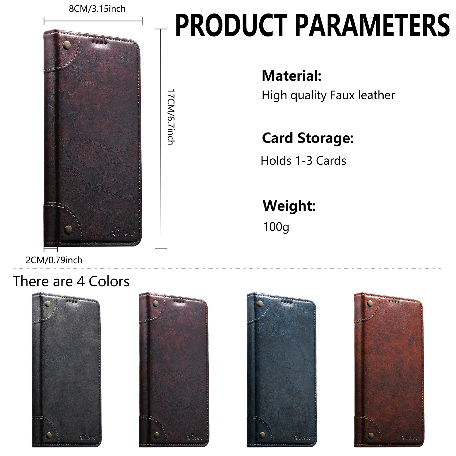 SUTENI BLK Phone Case Faux Leather Card Holder Stand Wallet Magnet Flip Cover For Samsung Galaxy S26 Ultra S25 Plus S24 S23 S22 Note20
