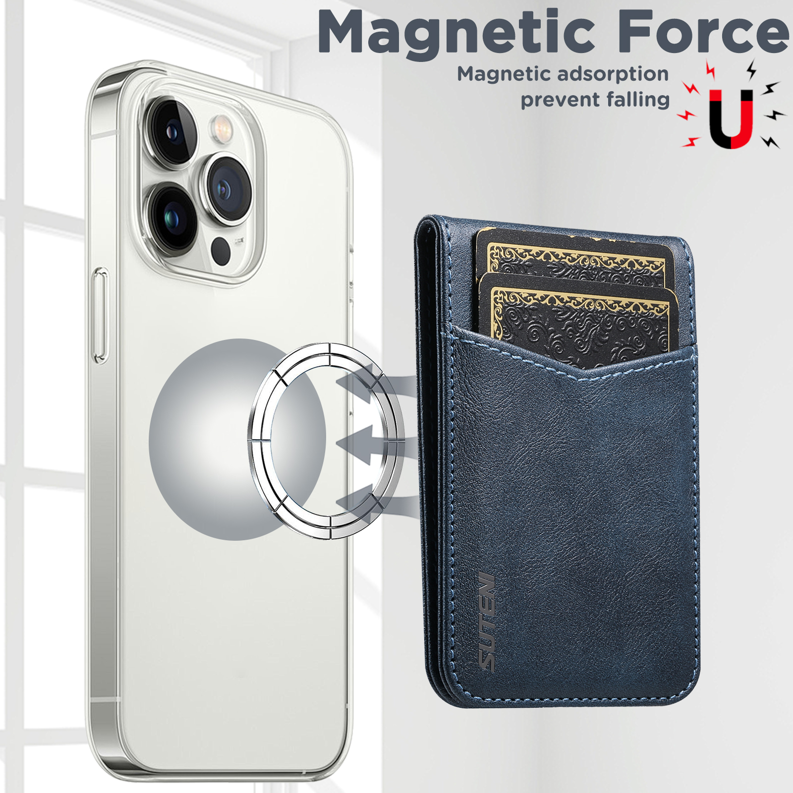 SUTENI S5 Mobile Phone Stand Magnet Flip Pocket Card Holder Storage Luxury Faux Leather Bottle Opener Bag Wallet