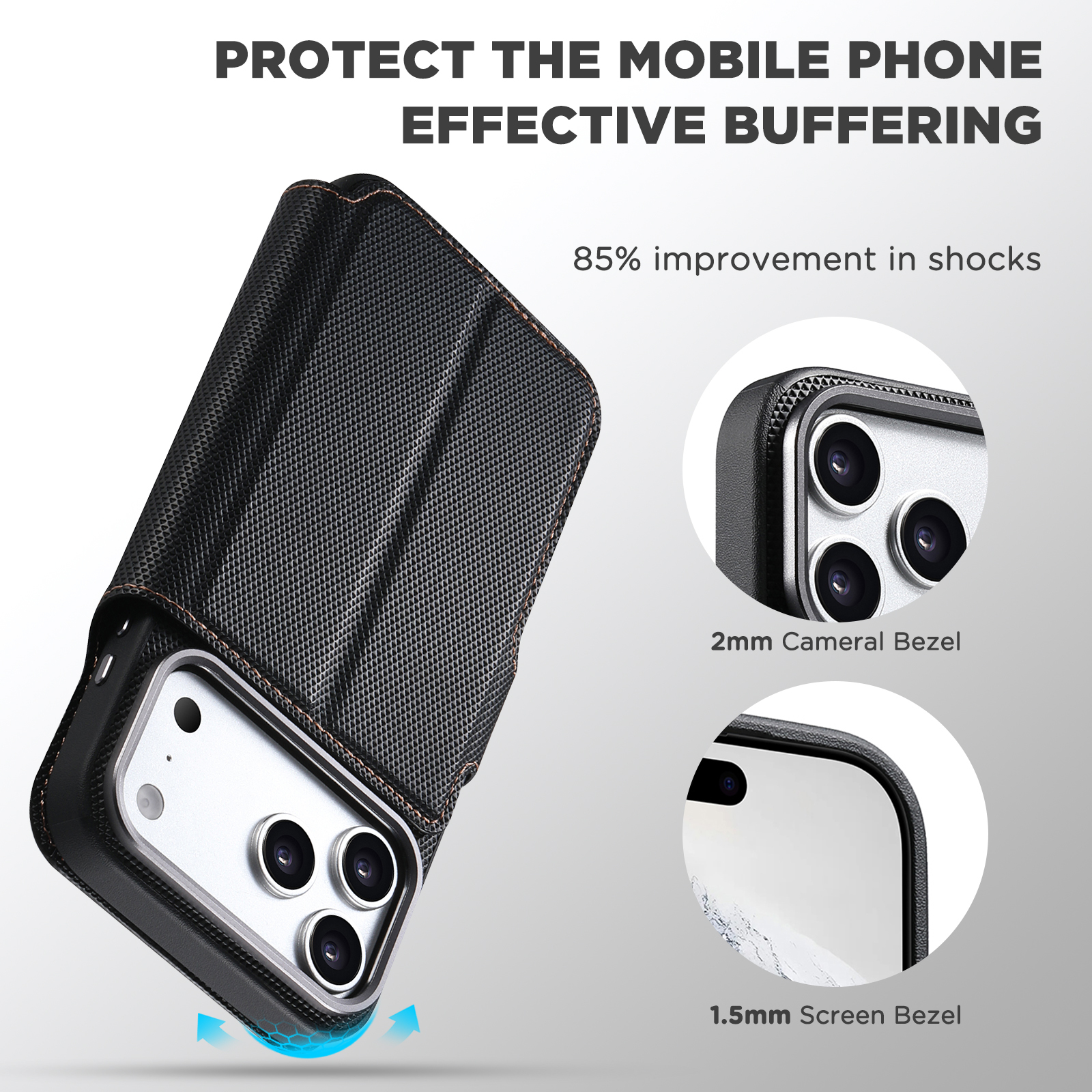 SUTENI Q09 Faux Leather Wireless Charging Card Holder Stand Wallet Magnetic Flip Cover Phone Case For iPhone 17 Pro Max 16 15 14 13