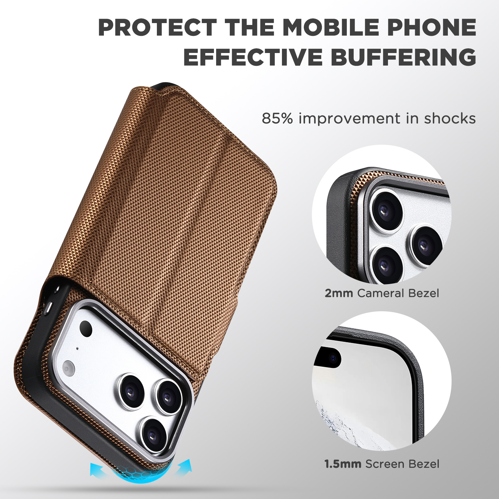 SUTENI Q09 Faux Leather Wireless Charging Card Holder Stand Wallet Magnetic Flip Cover Phone Case For iPhone 17 Pro Max 16 15 14 13
