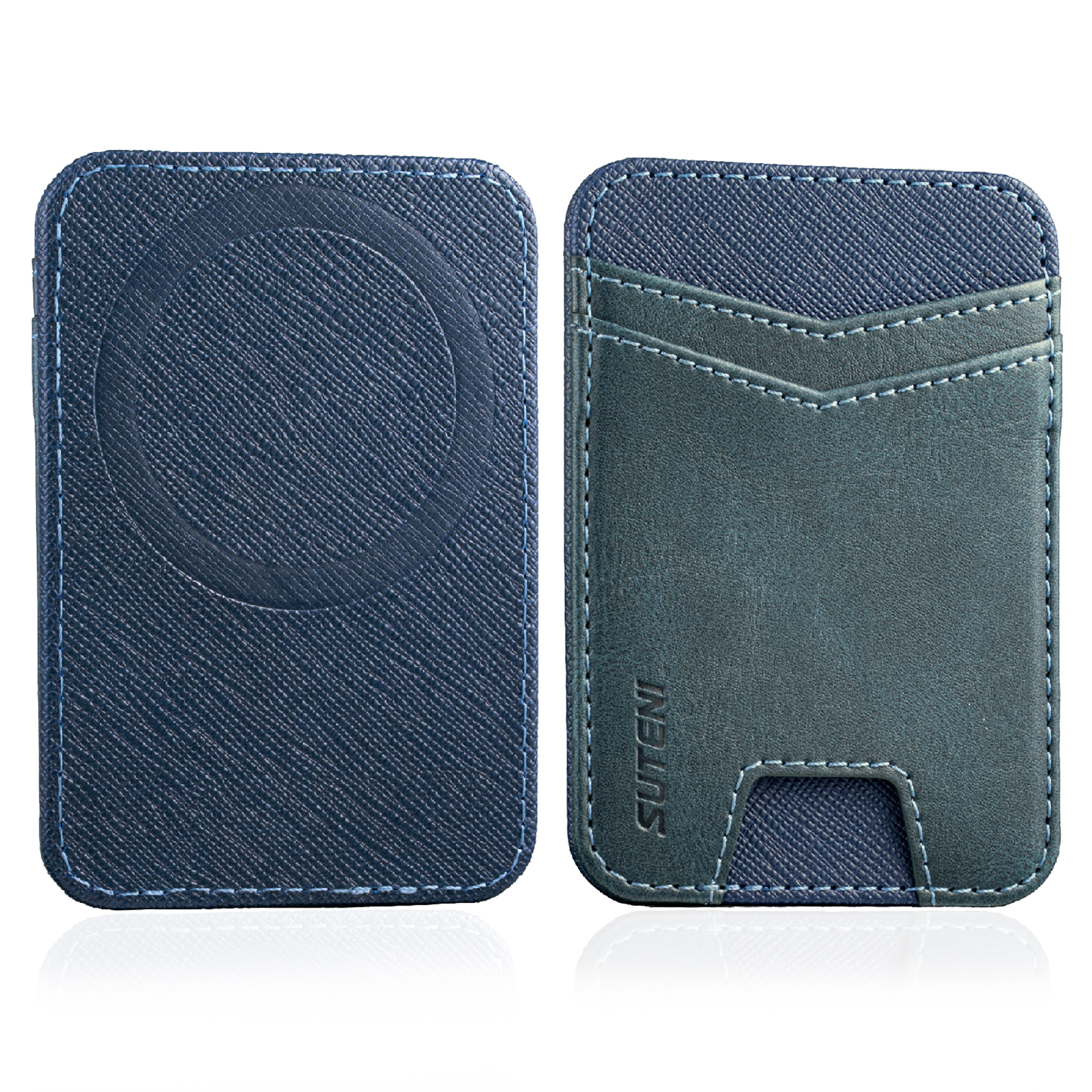 SUTENI S7YL Mobile Phone Magnet Pocket Lightweight Card Holder Storage Push Card Hole RFID Anti-skimming Luxury Faux Leather Bag Wallet