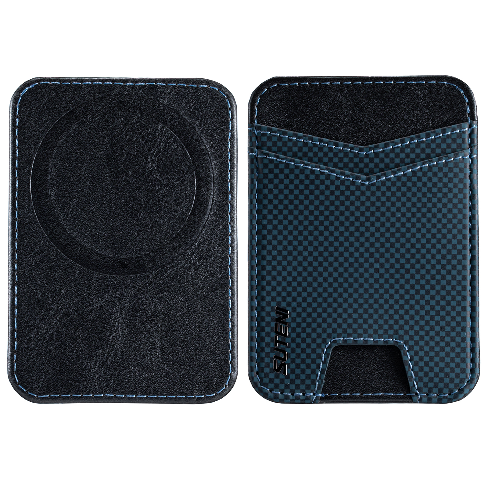 SUTENI S8FG Mobile Phone Magnet Pocket Lightweight Card Holder Storage Push Card Hole RFID Anti-skimming Luxury Faux Leather Bag Wallet