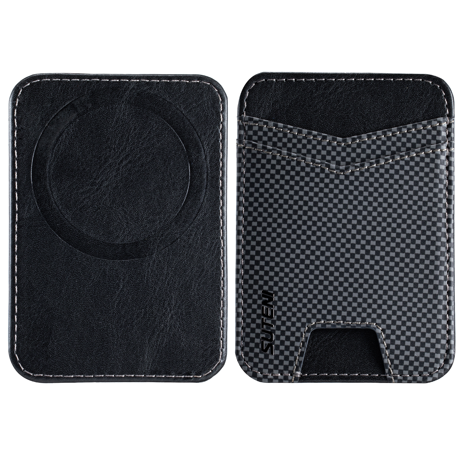 SUTENI S8FG Mobile Phone Magnet Pocket Lightweight Card Holder Storage Push Card Hole RFID Anti-skimming Luxury Faux Leather Bag Wallet