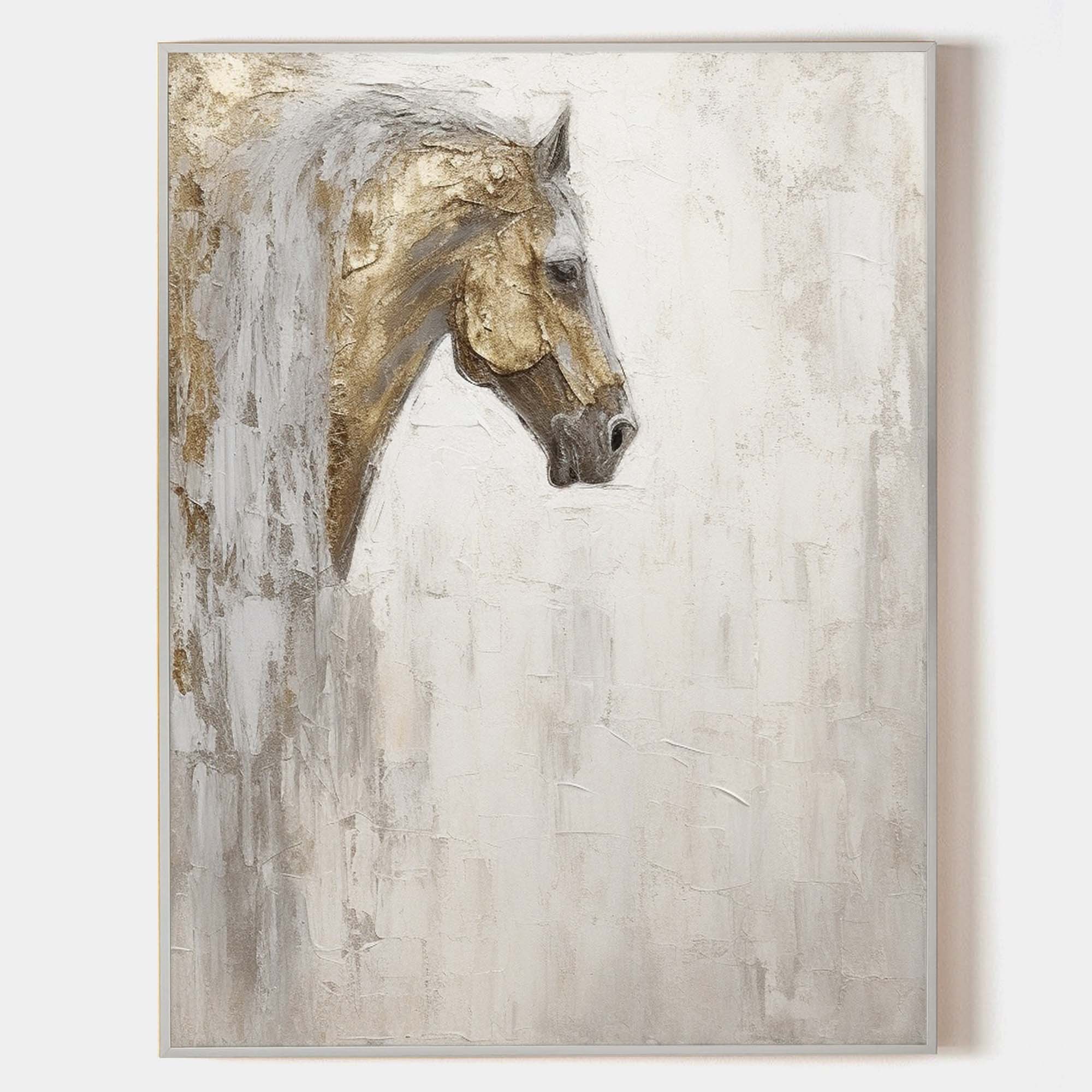 Hand-Painted Horse Oil Painting on Canvas  207AA