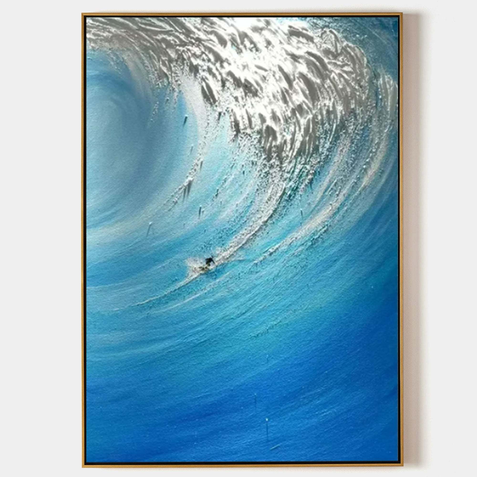 Hand-Painted Ocean Wave Oil Painting on Canvas – Modern Seascape Wall Art 213AA