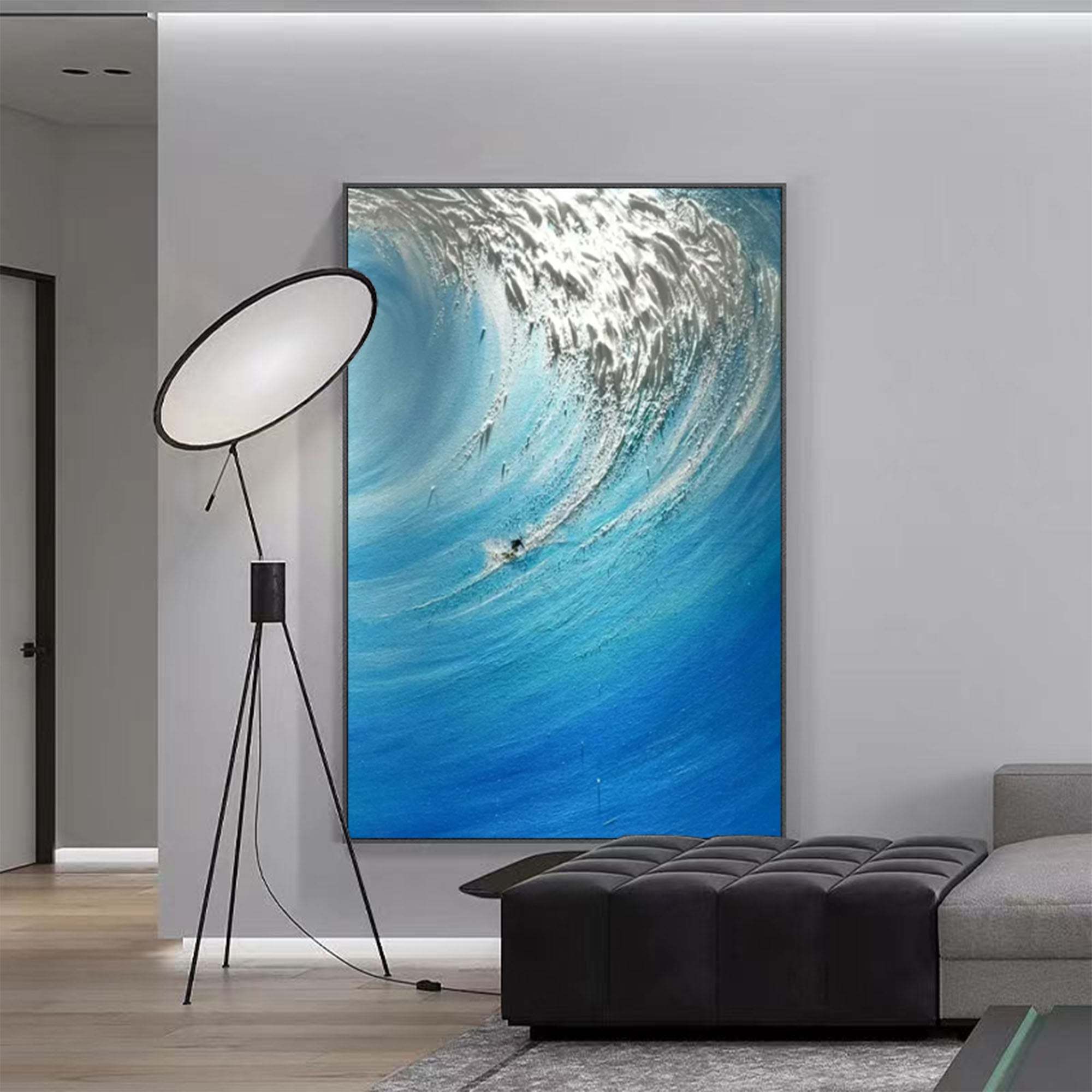 Hand-Painted Ocean Wave Oil Painting on Canvas – Modern Seascape Wall Art 213AA
