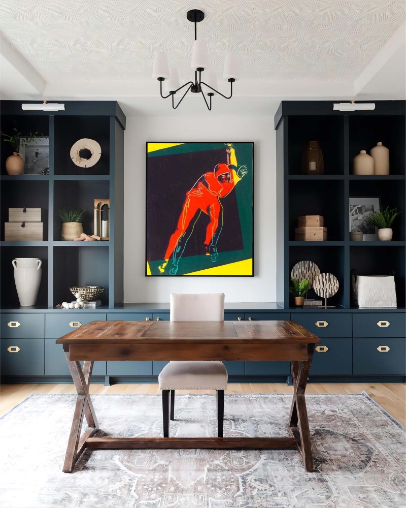Warhol Style Speed Skater Oil Painting on Canvas – Pop Art Sports Series Inspired Wall Art 229AA