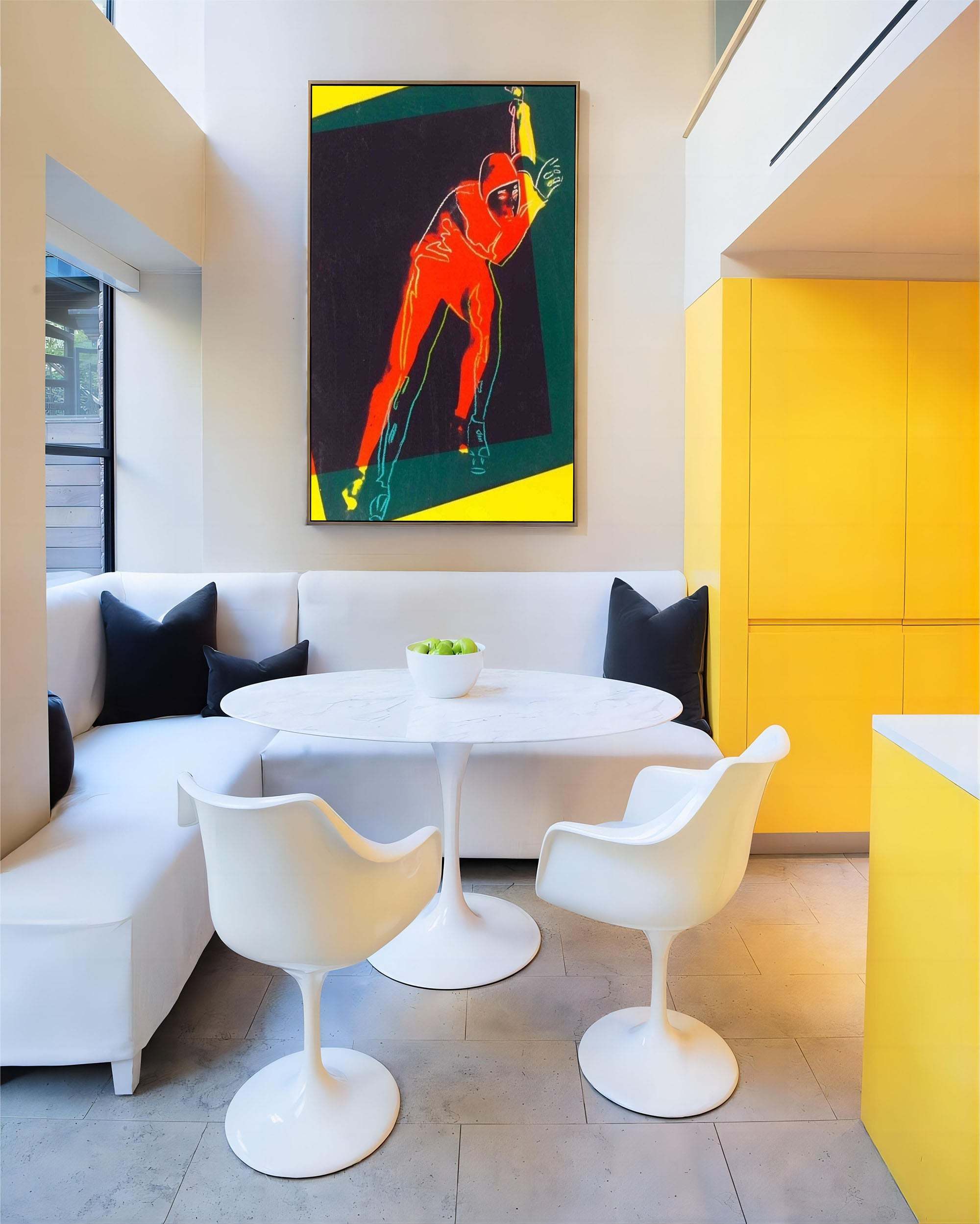 Warhol Style Speed Skater Oil Painting on Canvas – Pop Art Sports Series Inspired Wall Art 229AA