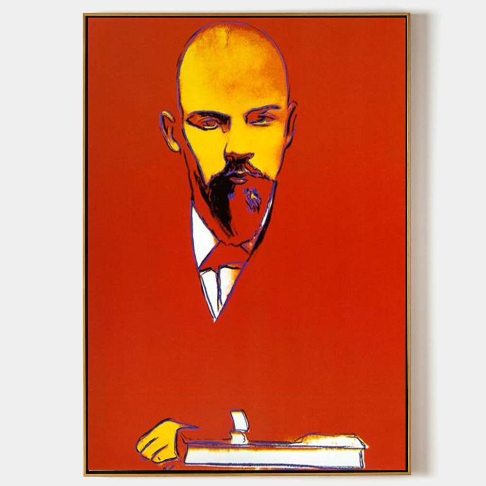 Warhol Style Lenin Portrait – Hand-Painted Pop Art Oil Painting on Canvas 230AA