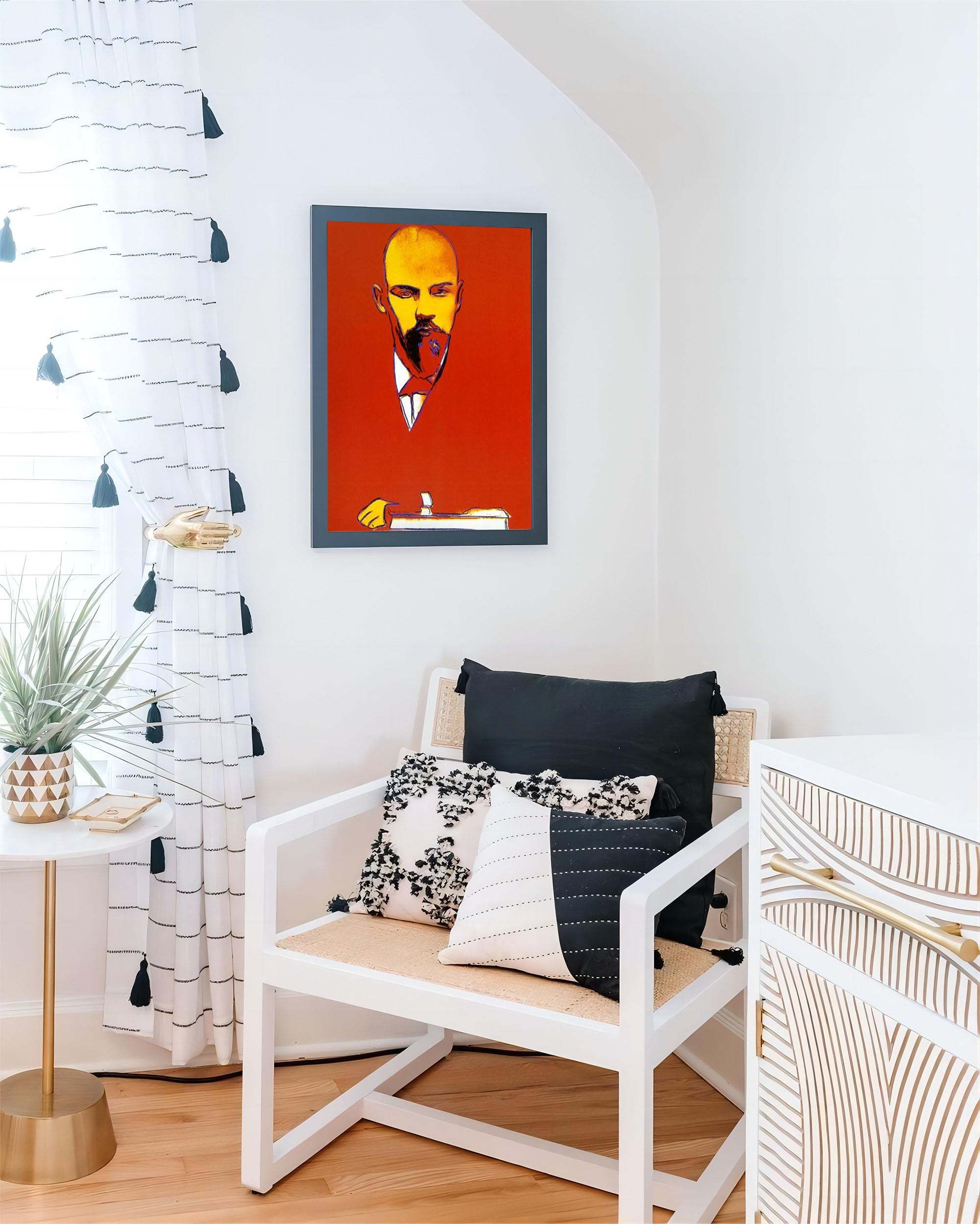 Warhol Style Lenin Portrait – Hand-Painted Pop Art Oil Painting on Canvas 230AA