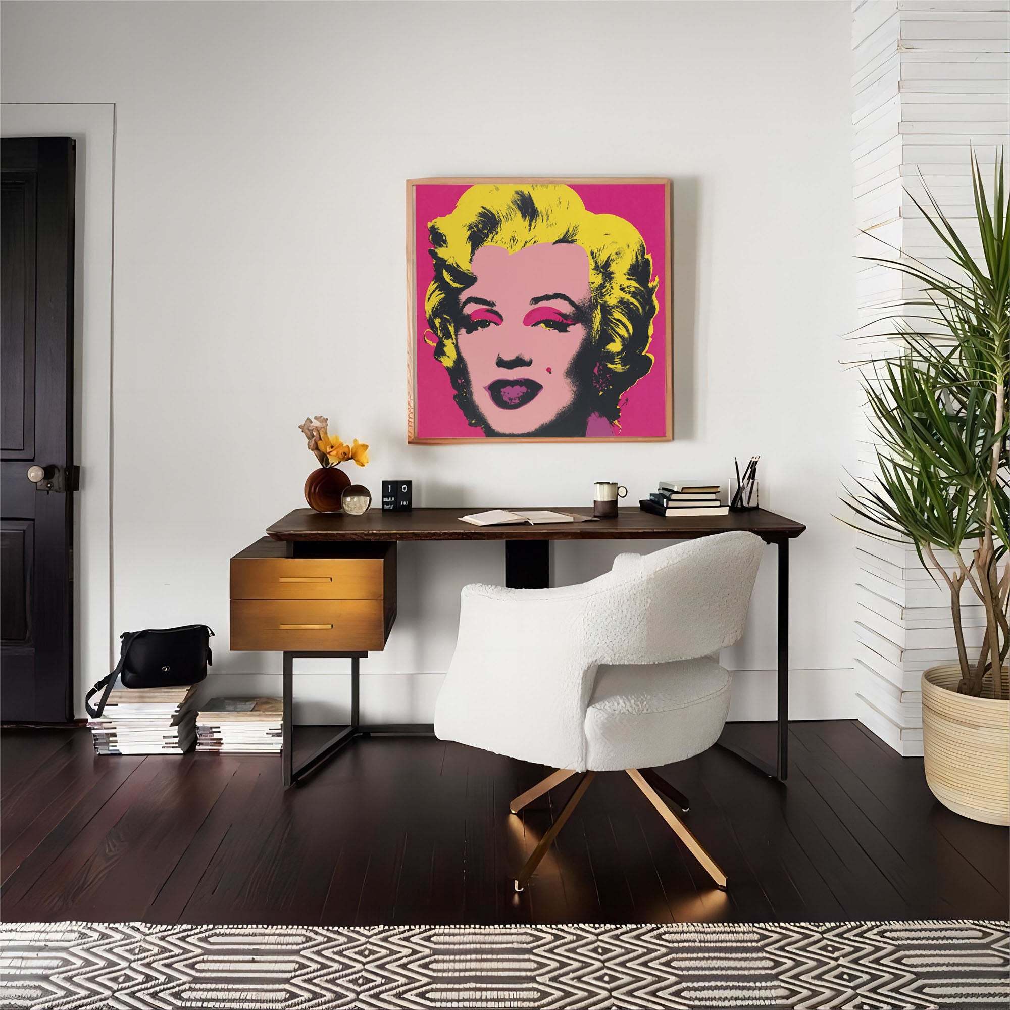 Warhol Style Marilyn Monroe Portrait – Hand-Painted Pop Art Oil Painting on Canvas 233BR