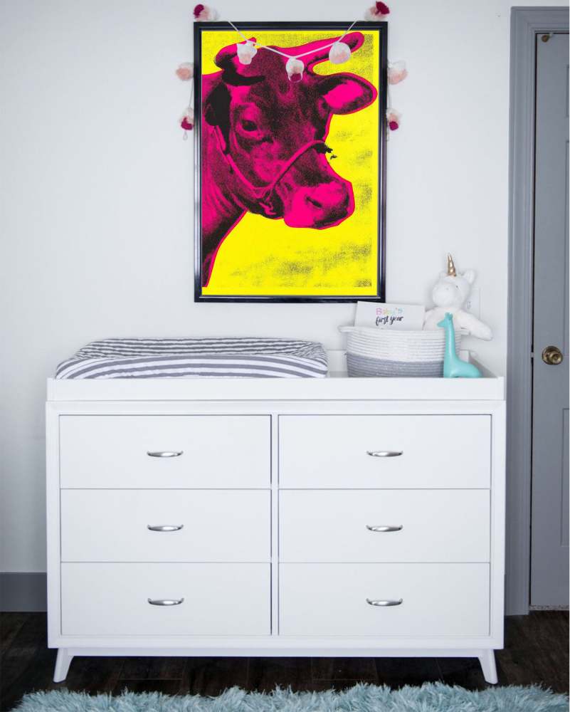Warhol Style Cow Portrait – Hand-Painted Pop Art Oil Painting on Canvas 232BR