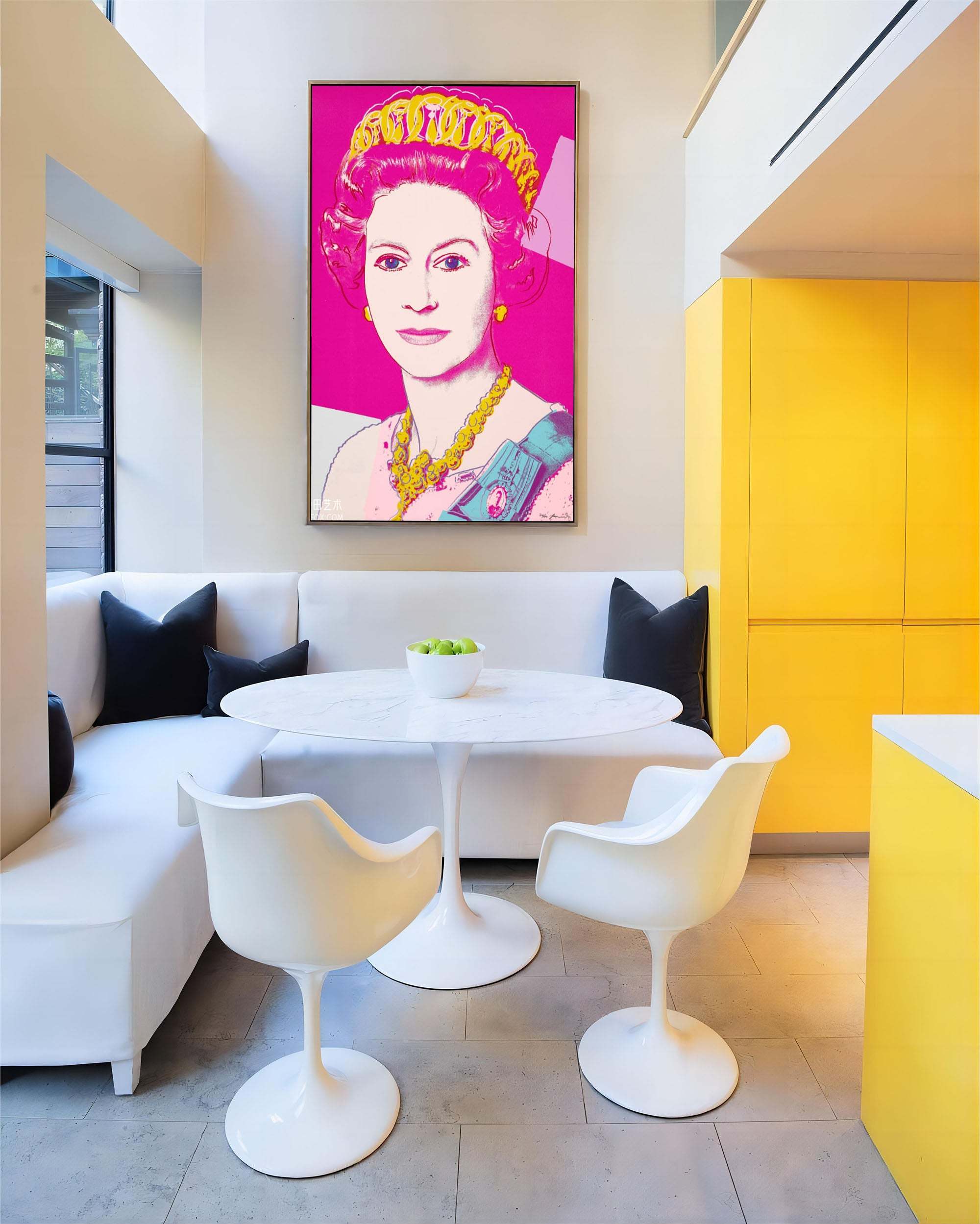 Warhol Style Queen Elizabeth II Portrait – Hand-Painted Pop Art Oil Painting on Canvas 234BR