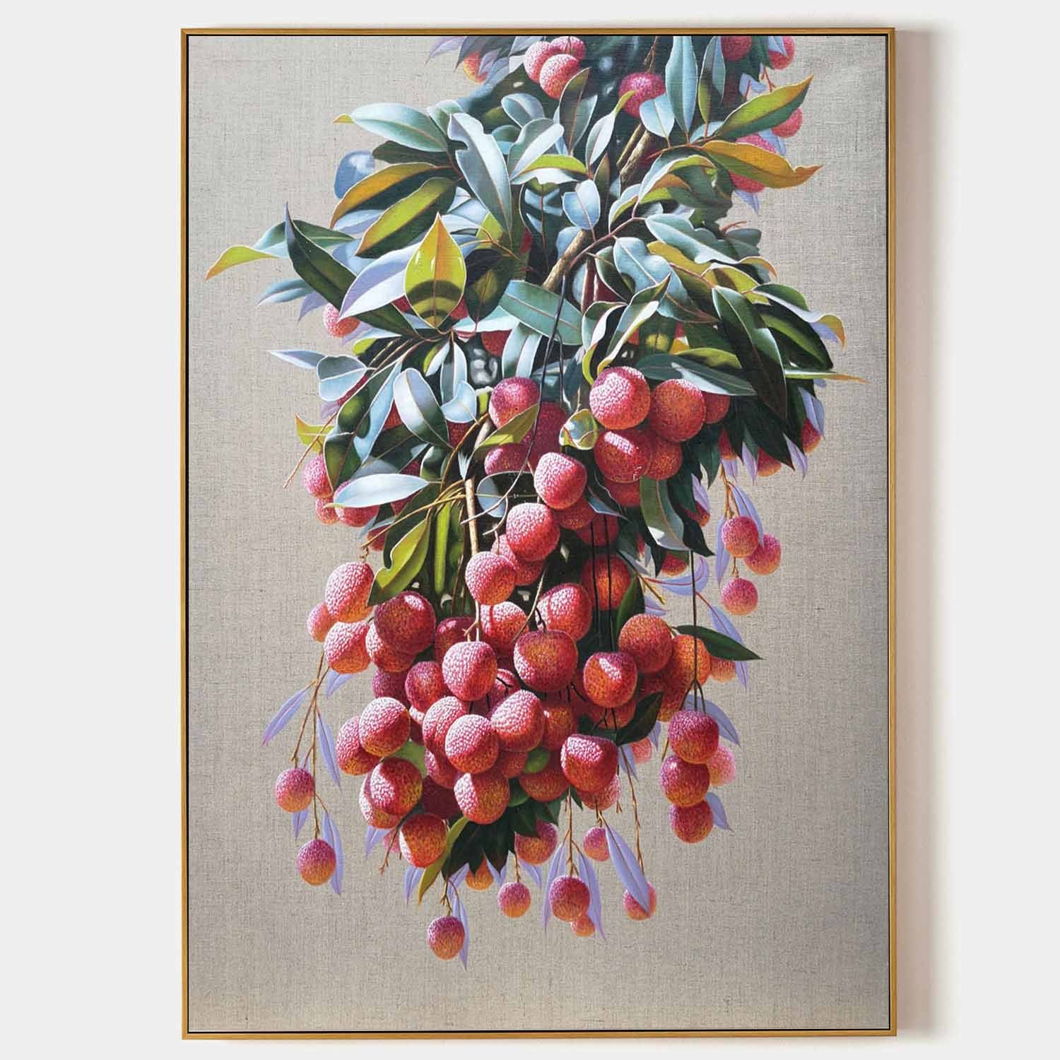 Lychee Harvest – Hand-Painted Still Life Oil Painting on Canvas 274BR