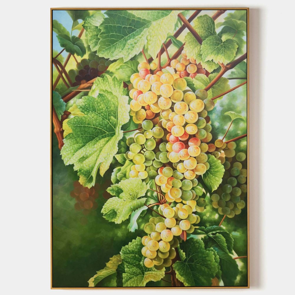 Grapevine Harvest – Hand-Painted Still Life Oil Painting on Canvas 277BR