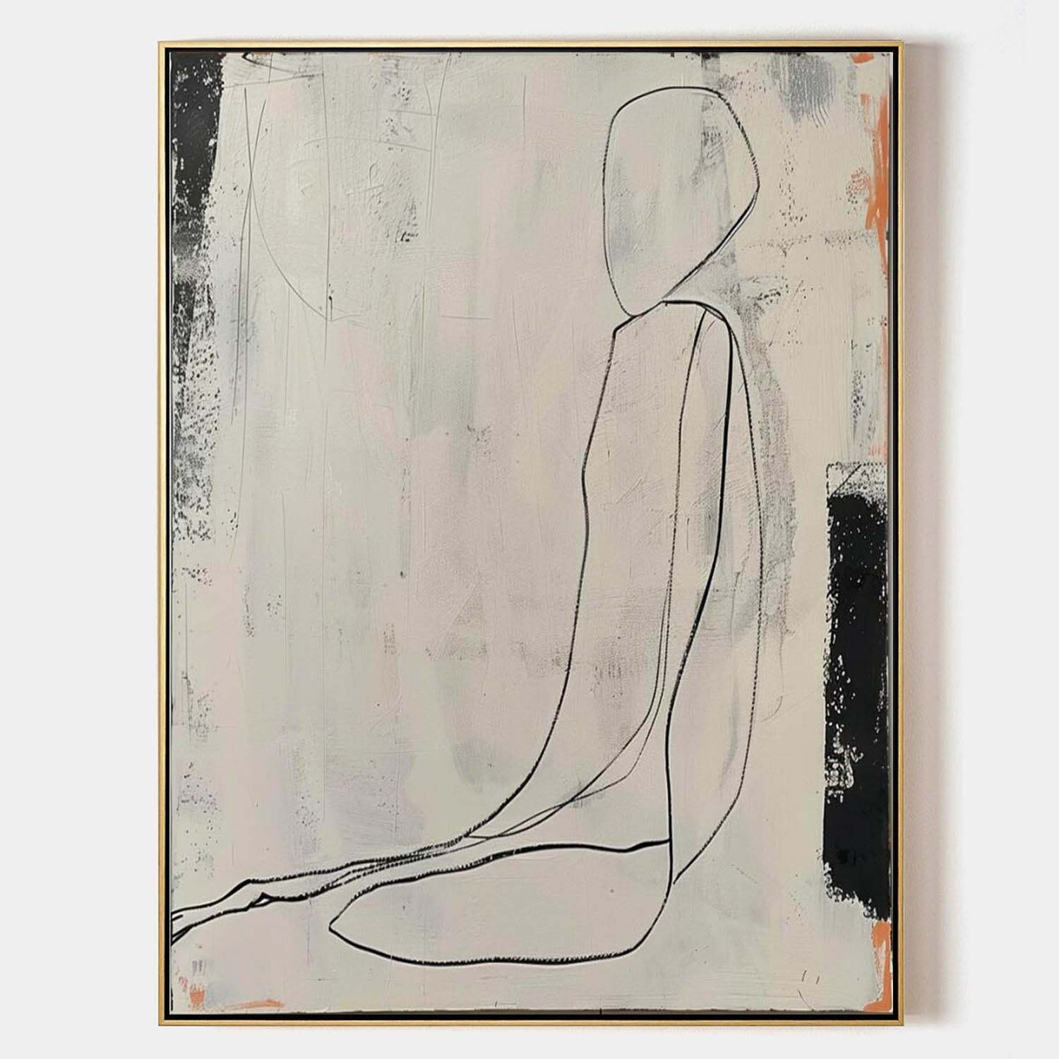 Minimalist Figurative Line Abstract Art Oil Painting  256AA