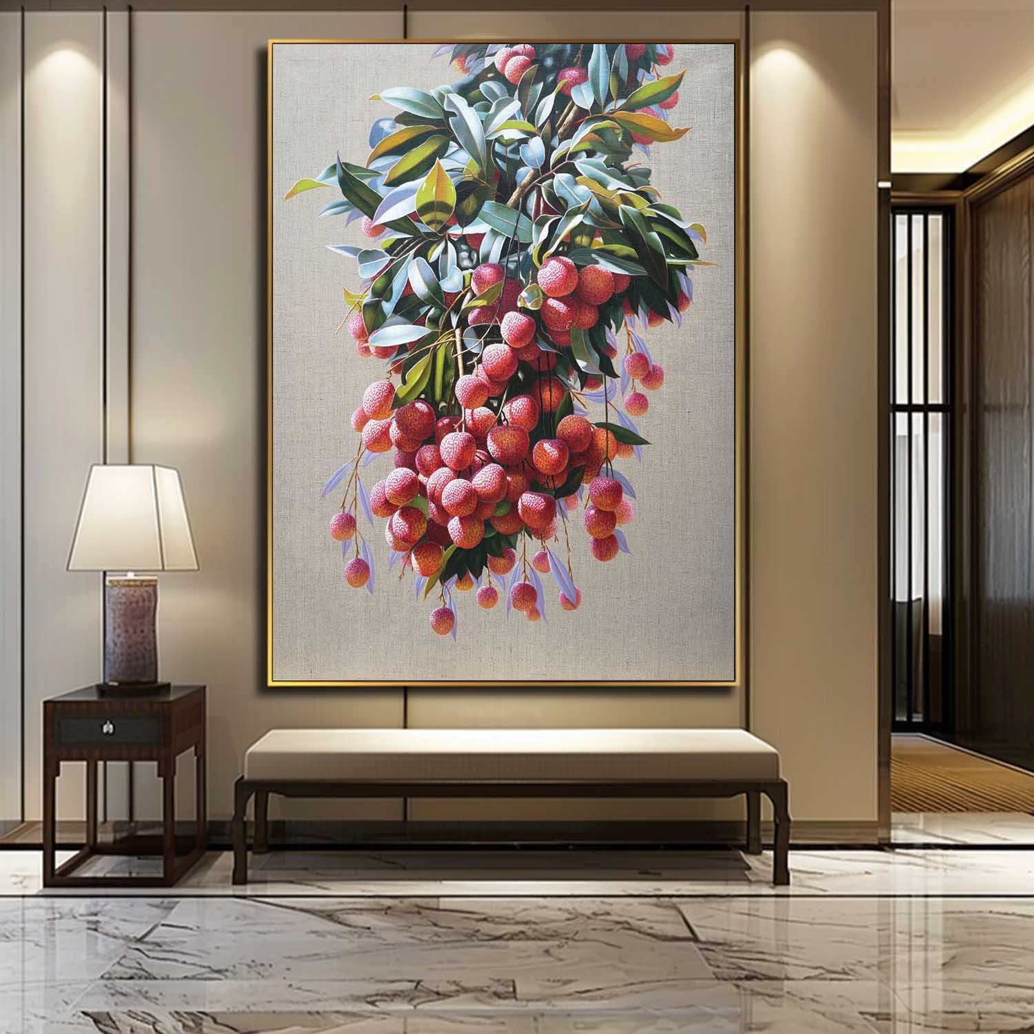 Lychee Harvest – Hand-Painted Still Life Oil Painting on Canvas 274BR