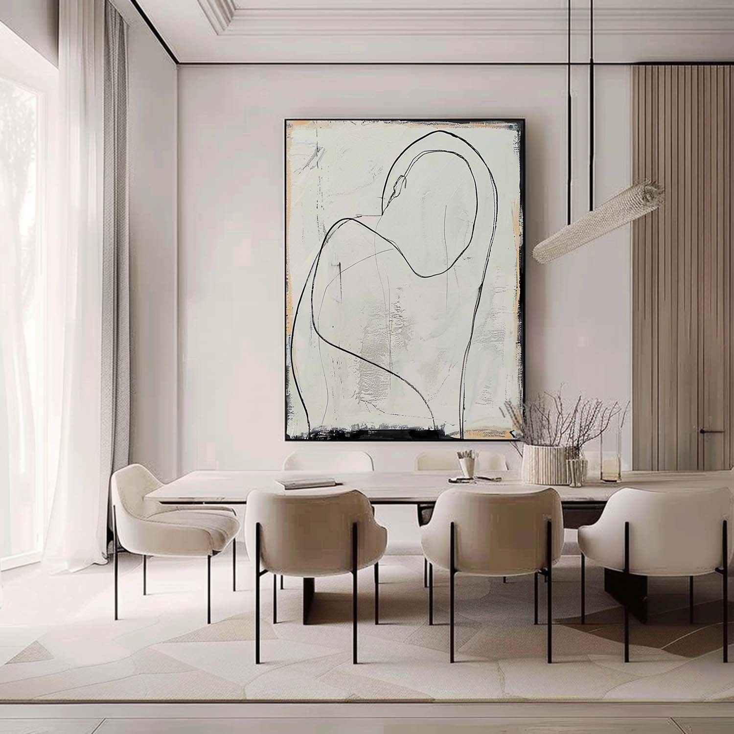 Minimalist Figurative Line Abstract Art Oil Painting  257AA