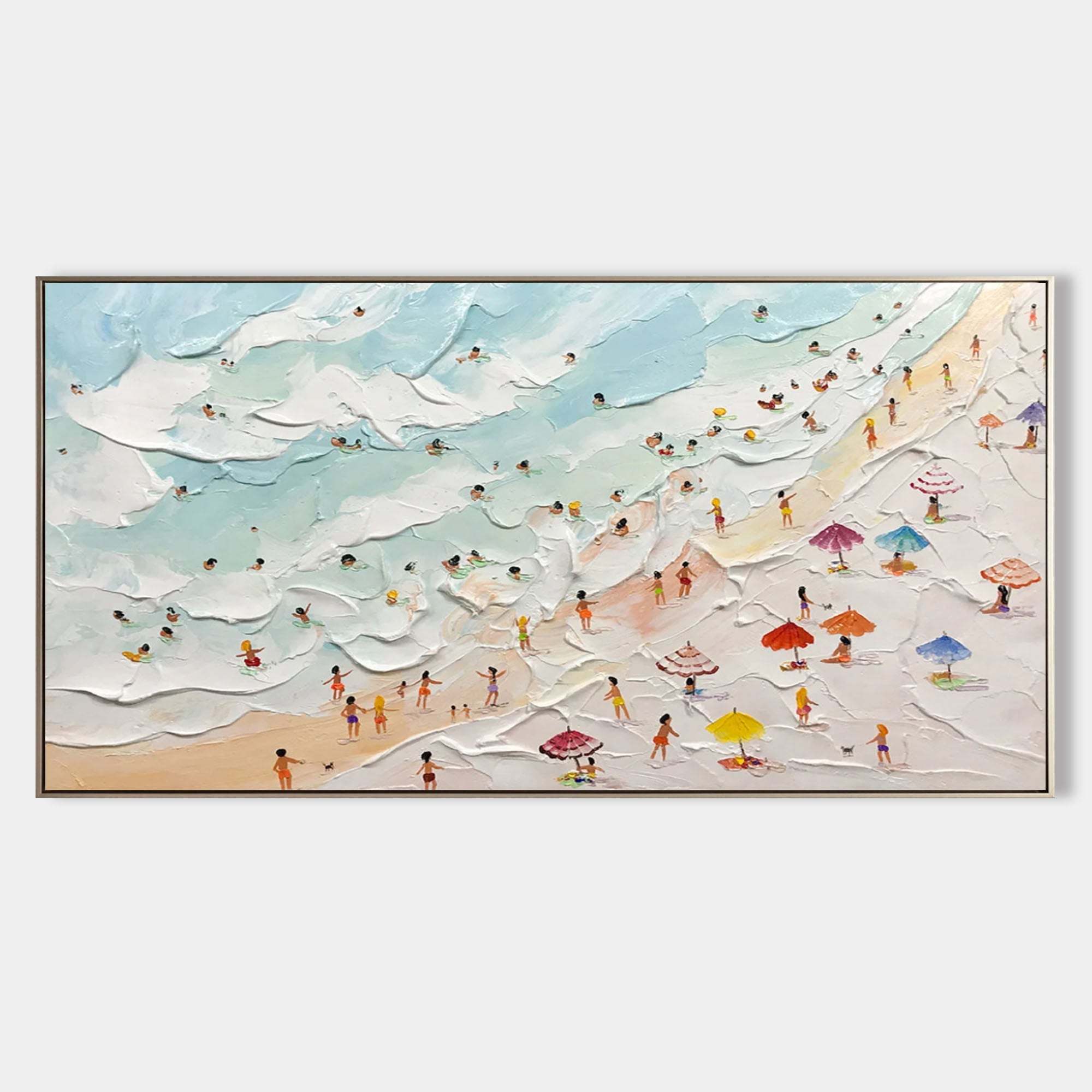 Summer Beach Textured Abstract Oil Painting on Canvas 305BR