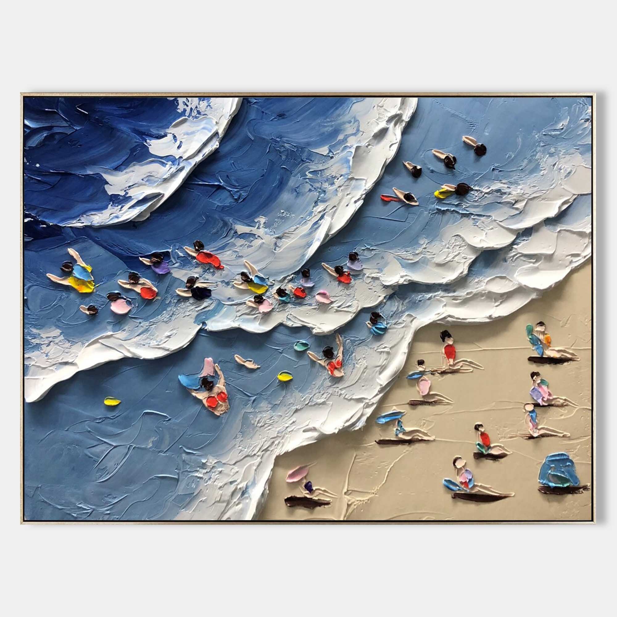 Seaside Textured Abstract Oil Painting on Canvas 300BR