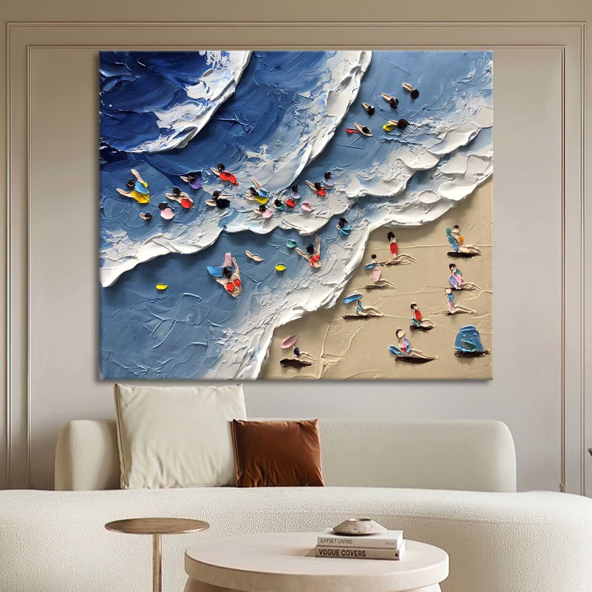 Seaside Textured Abstract Oil Painting on Canvas 300BR