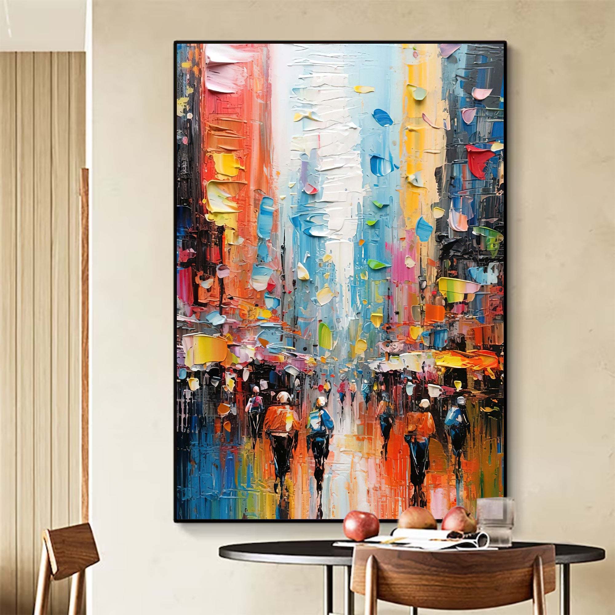 Colorful Abstract Cityscape Oil Painting 331AA