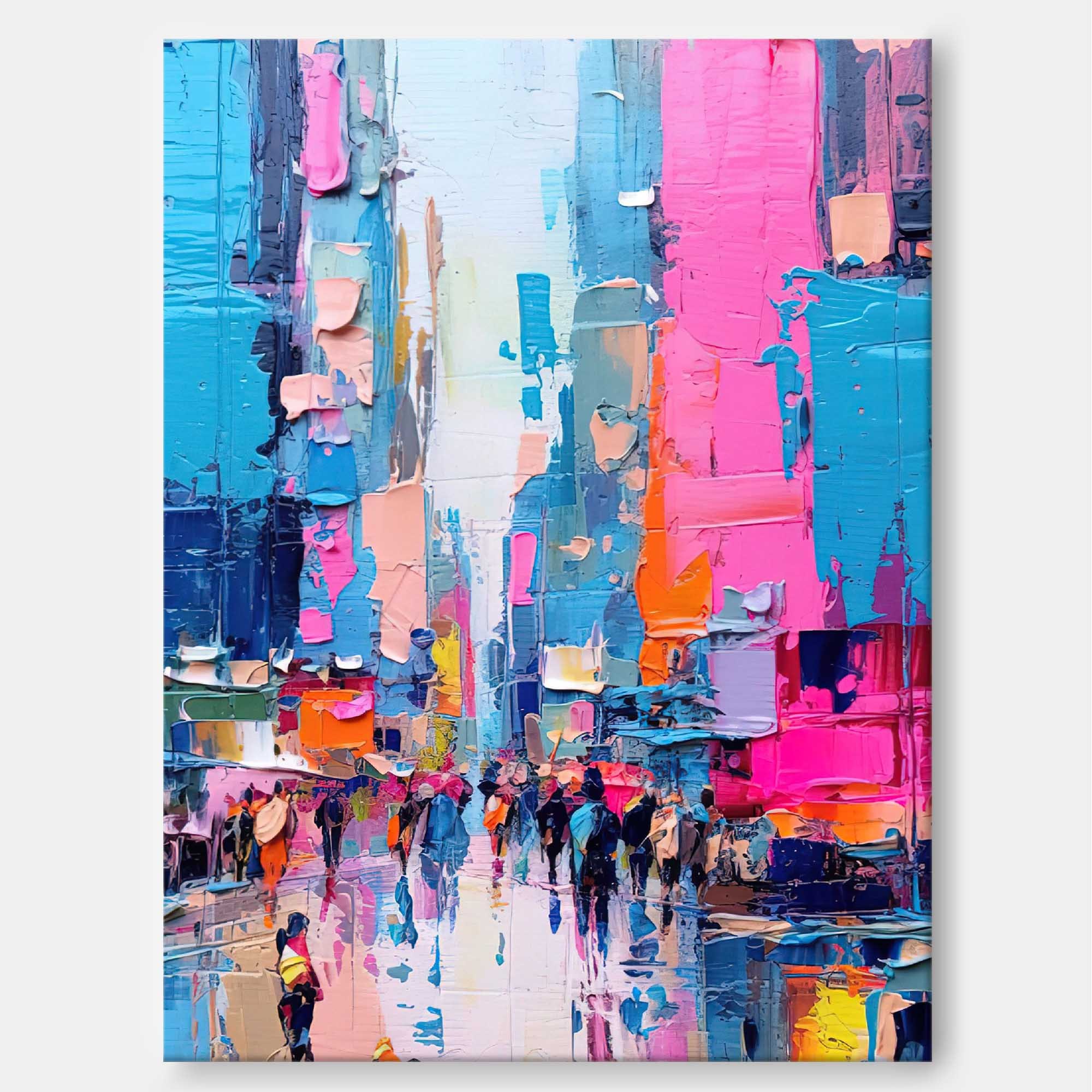 Colorful Abstract City Street Oil Painting 336AA