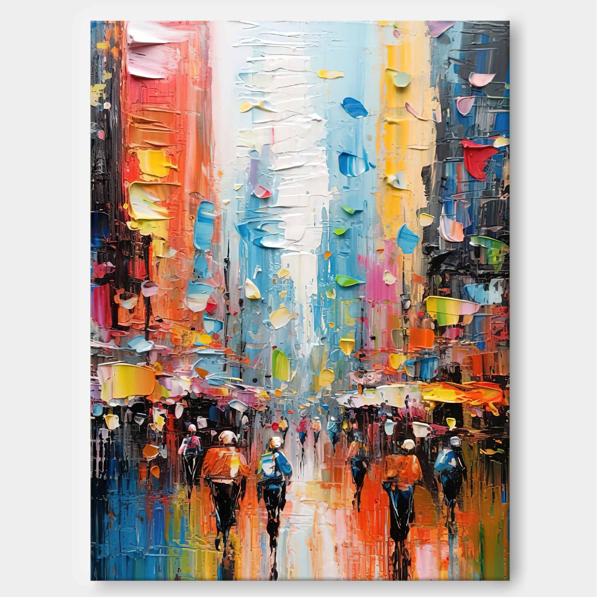 Colorful Abstract Cityscape Oil Painting 331AA