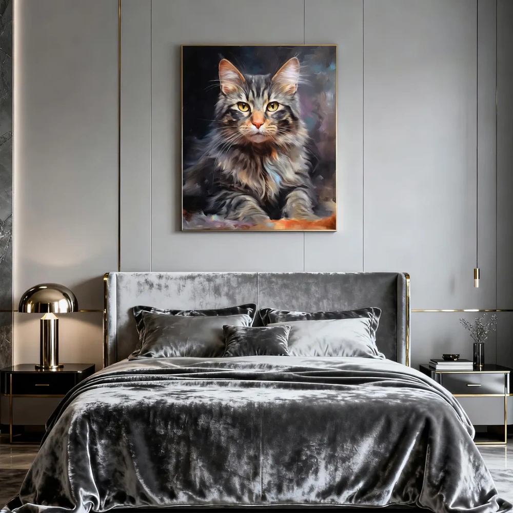 Custom Cat Portrait – Hand-Painted Pet Oil Painting from Photo