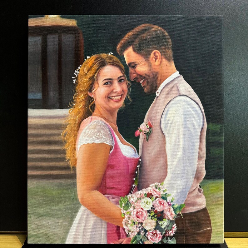 Custom Family Portrait – Hand-Painted Oil Painting from Your Family Photo