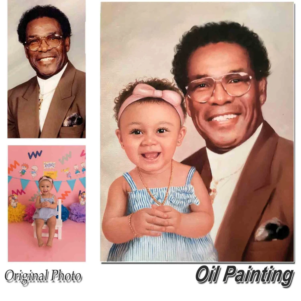 Custom Composite Oil Painting from Multiple Photos – Hand-Painted Personalized Art