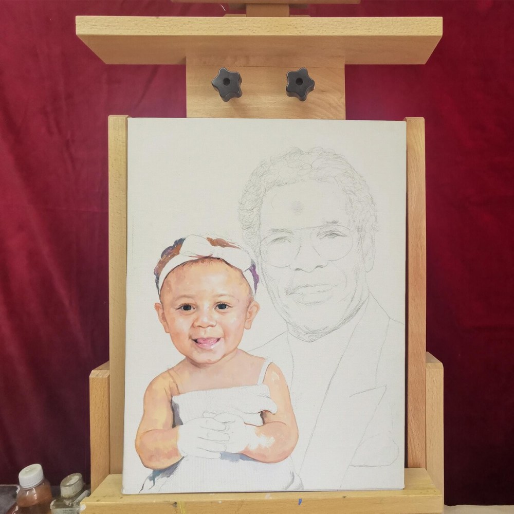 Custom Composite Oil Painting from Multiple Photos – Hand-Painted Personalized Art