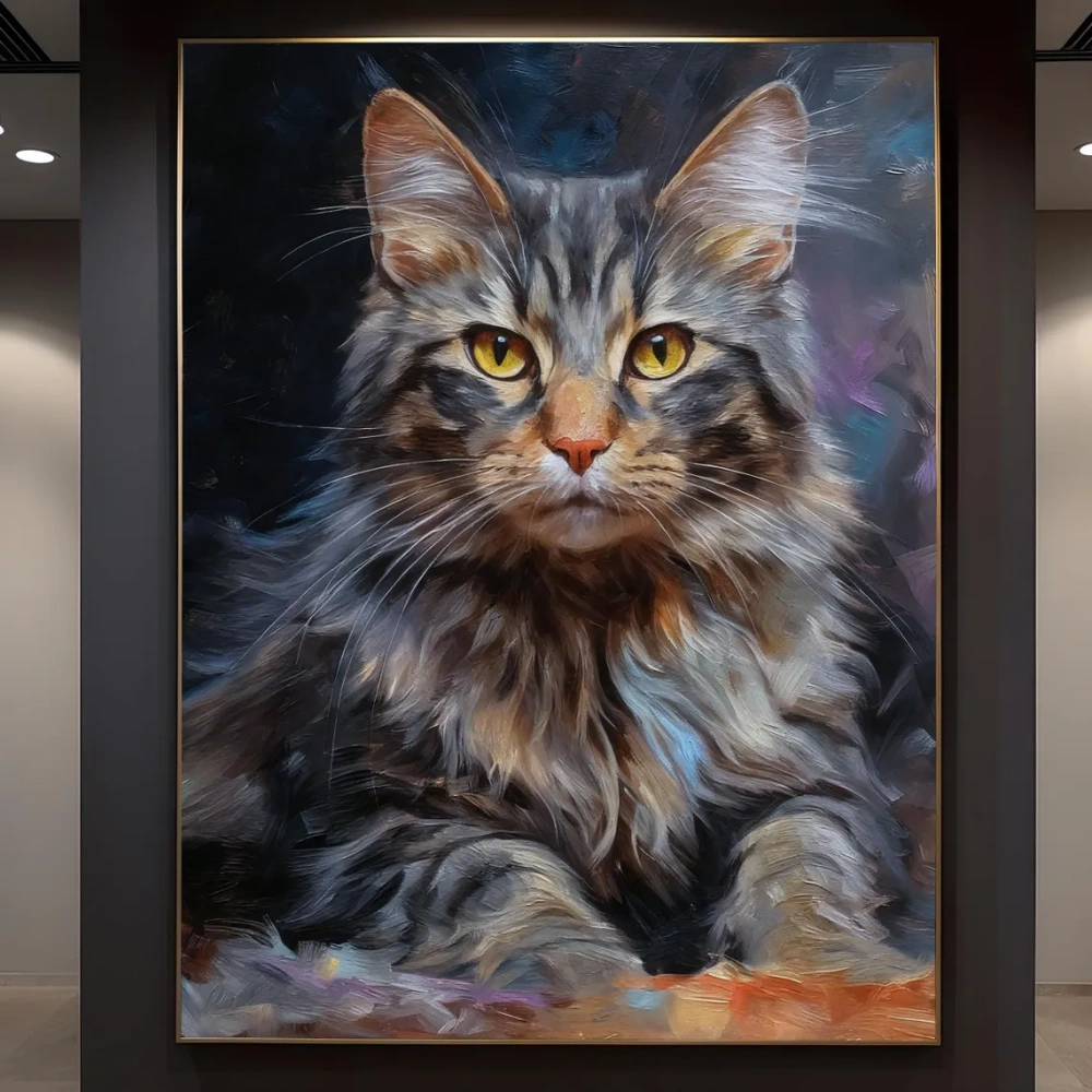 Custom Cat Portrait – Hand-Painted Pet Oil Painting from Photo