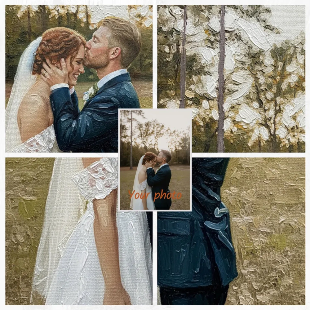 Anniversary Oil Portrait – Hand-Painted Custom Couple Painting from Photo