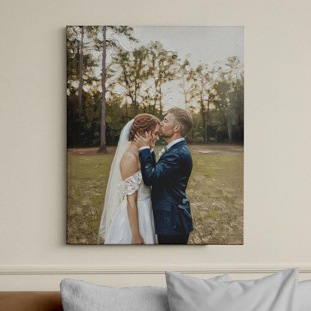 Anniversary Oil Portrait – Hand-Painted Custom Couple Painting from Photo
