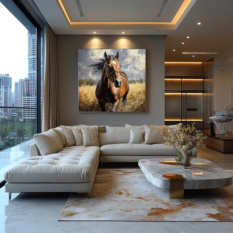 Custom Horse Portrait – Hand-Painted Equestrian Oil Painting from Photo