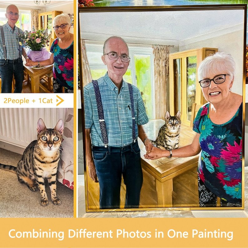 Custom Composite Oil Painting from Multiple Photos – Hand-Painted Personalized Art