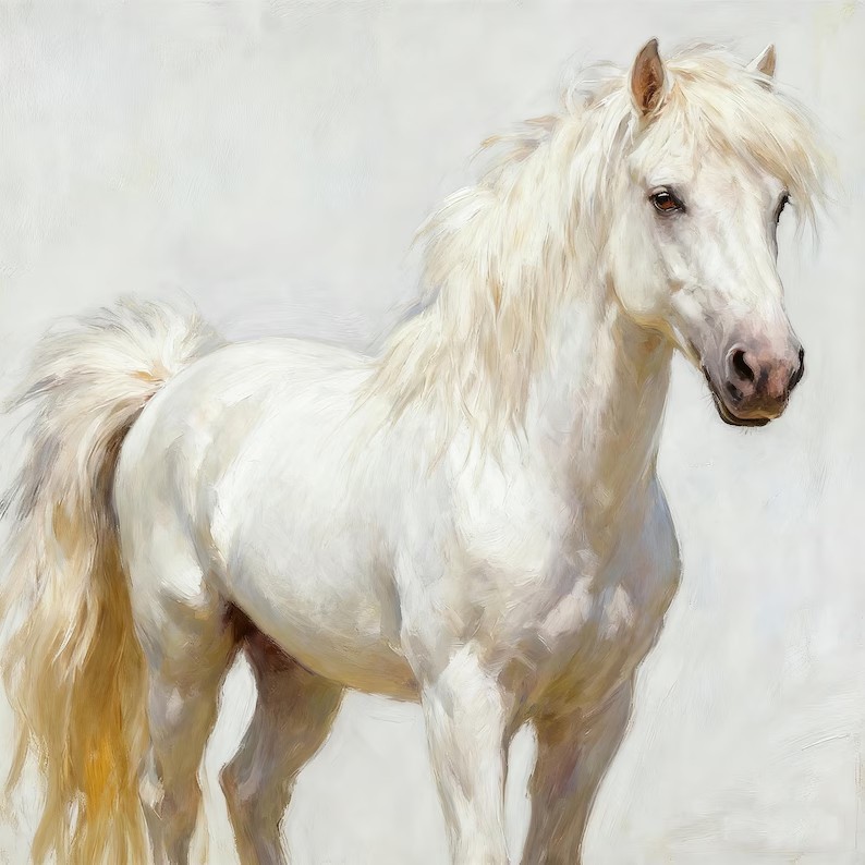 Custom Horse Portrait – Hand-Painted Equestrian Oil Painting from Photo