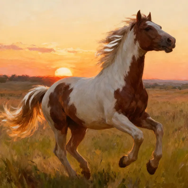 Custom Horse Portrait – Hand-Painted Equestrian Oil Painting from Photo