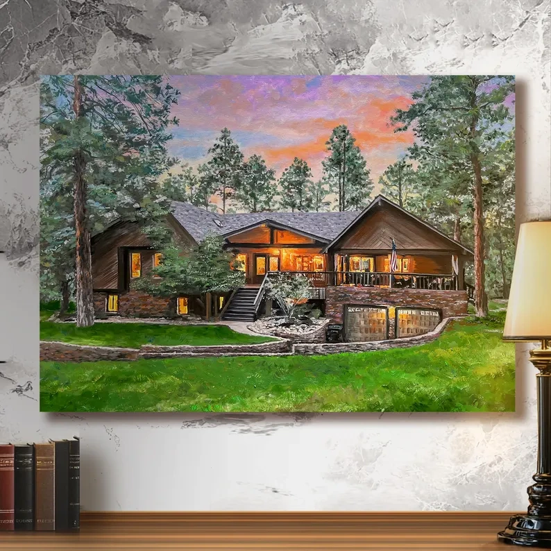 Custom House Oil Painting from Photo – Realistic Style