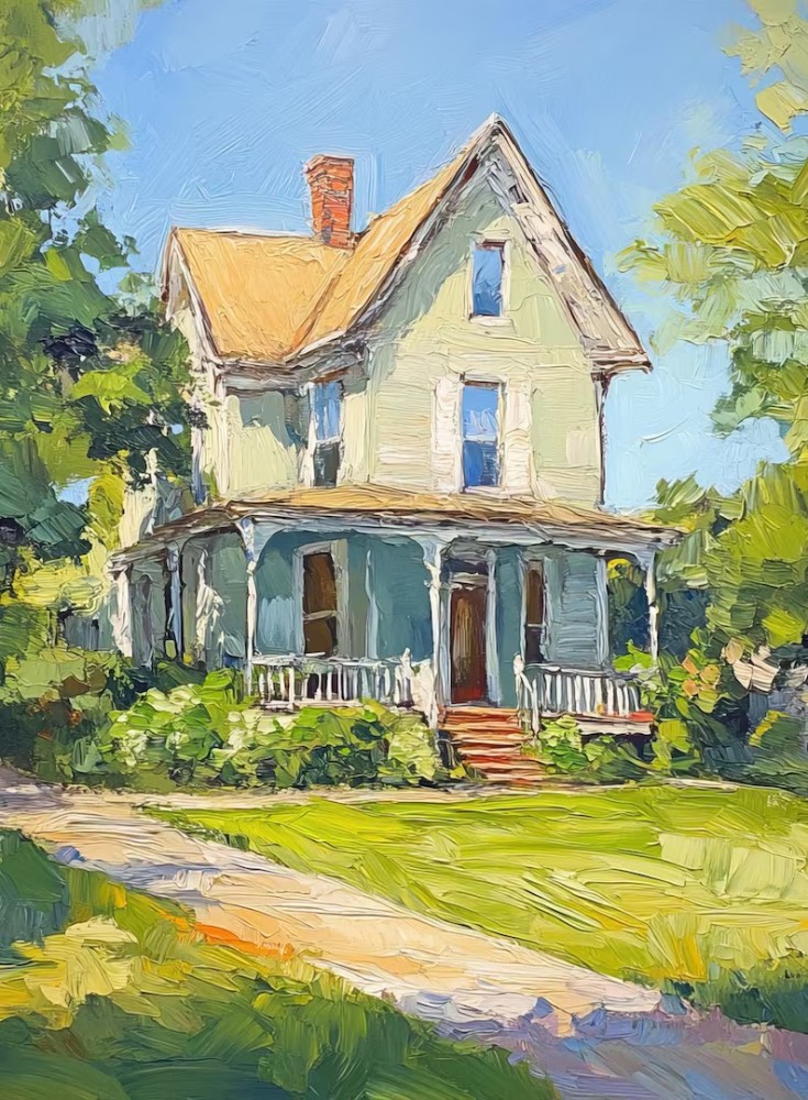 Custom House Oil Painting from Photo – Impressionist Style