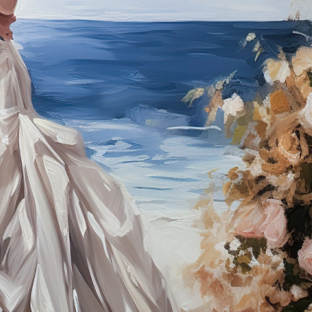 Custom Wedding Portrait Oil Painting from Photo | Hand-Painted Couple Painting