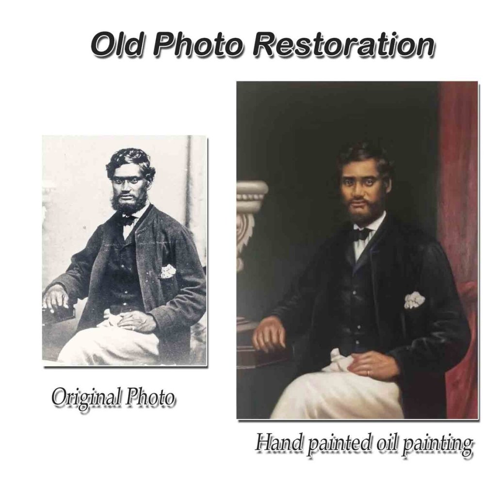 Custom Portrait from Old Photo | Hand-Painted Oil Portrait Restoration